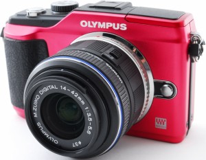 オリンパス ミラーレス OLYMPUS PEN Lite E-PL2 レンズキット レッド 中古 新品SDカード付き 届いてすぐに使える