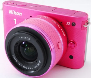 ニコン ミラーレス Nikon 1 J2 レンズキット ピンク スマホに送れる 中古