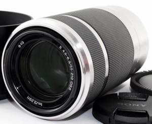 望遠レンズ SONY ソニー E 55-210mm F4.5-6.3 OSS SEL55210 シルバー 中古 保証あり レンズフード付き