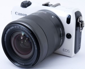 ミラーレス 中古 スマホに送れる CANON キヤノン EOS M ホワイト レンズキット