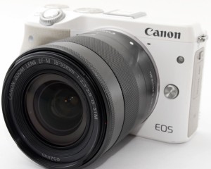 キヤノン ミラーレス CANON EOS M3 EF-M18-55 IS STM レンズキット ホワイト 中古 Wi-Fi搭載 SDカード付き 届いてすぐに使える