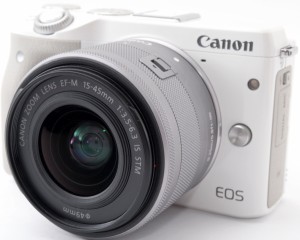 キヤノン ミラーレス CANON EOS M3 EF-M15-45 IS STM レンズキット ホワイト 中古 Wi-Fi搭載 SDカード付き 届いてすぐに使える