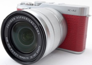 フジフィルム ミラーレス FUJIFILM X-A1 レンズキット レッド 中古 Wi-Fi搭載 新品SDカード＆レンズフード付き 届いてすぐに使える