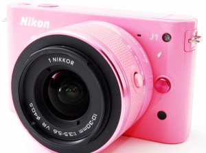 ニコン ミラーレス一眼 Nikon 1 J1 ピンク レンズキット 中古 新品SDカード付き 届いてすぐに使える