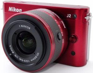 ニコン ミラーレス Nikon 1 J2 レンズキット レッド スマホに送れる 中古