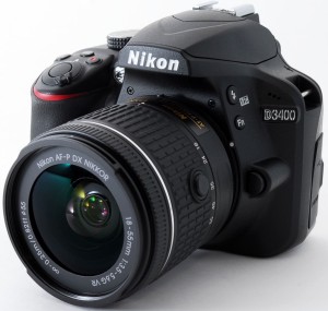 ニコン デジタル一眼 Nikon D3400 レンズキット ブラック  中古 Bluetooth搭載 新品SDカード付き 届いてすぐに使える