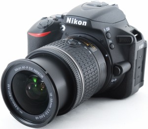 ニコン デジタル一眼 Nikon D5600 AF-P 18-55 VR レンズキット ブラック Wi-Fi ＆ Bluetooth 搭載 SDカード付き 中古 美品