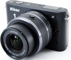 ニコン ミラーレス Nikon 1 J1 標準ズームレンズキット ブラック スマホに送れる 中古