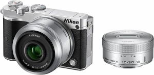 ニコン ミラーレス Nikon 1 J5 ダブルレンズキット シルバー 中古 Wi-Fi搭載 microSDカード付き 届いてすぐに使える