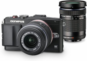 オリンパス ミラーレス OLYMPUS PEN Lite E-PL6 ダブルズームキット ブラック 中古 スマホに送れる