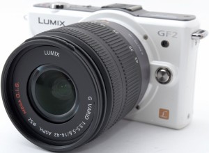 ミラーレス 中古 スマホに送れる Panasonic パナソニック LUMIX DMC GF2 ホワイト レンズキット