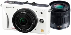 パナソニック Panasonic ミラーレス LUMIX DMC-GF2 ダブルレンズキット ホワイト スマホに送れる