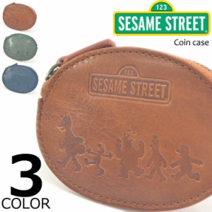 【全3色】 セサミストリート リアルレザー ウォレット 本革 小銭入れ コインケース 小さい財布 ミニ メンズ レディース 男女兼用