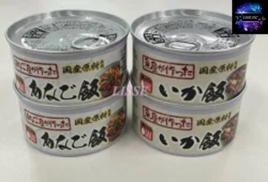 缶飯詰め合わせ あなご飯缶詰・いか飯缶詰 各2缶セット 山陰沖産水揚げ量 全国１位 うなぎに負けない 肉厚  産地直送