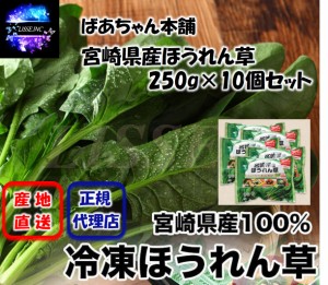 ばあちゃん本舗 宮崎県産ほうれん草 250ｇ×10袋セット 冷凍ほうれん草 宮崎県産100％ 産地直送 正規代理店