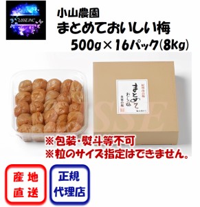 まとめておいしい梅 500g×16パック(8kg) 「まとめ買いで安い！」良品をお安くお届けする梅干として開発 むかしながらの梅干 小山農園 産