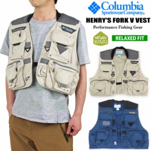 【SALE★10%OFF】【送料無料】Columbia コロンビア ヘンリーズフォーク V ベスト フライフィッシング 防汚 撥水 速乾 多機能 アングラー 