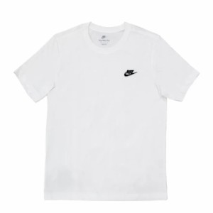 NIKE ナイキ スポーツウェア クラブ Tシャツ カットソー スリーブ 半袖 メンズ ロゴ プリント ホワイト AR4999 101 運動 ランニング ジム