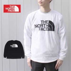 THE NORTH FACE ザ ノースフェイスM LS HALF DOME TEE ロングスリーブハーフドームT Tシャツ ロンT 長袖 ロゴ プリント メンズ ホワイト 