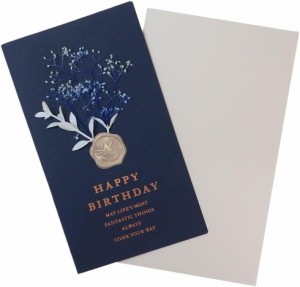 バースデーカード フラワーブーケカード ンディゴ 129294 二つ折り 中紙付き APJ  Birthday Card グリーティングカード お誕生お祝い