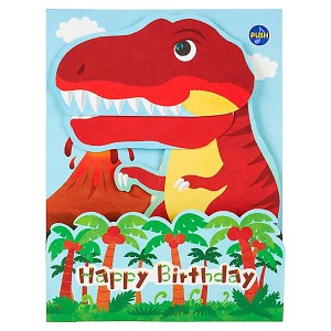 バースデーカード ライト付きメロディカード 恐竜 P151 サンリオ 立体カード 電池交換可能 Birthday Card グリーティングカード お誕生お