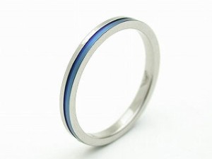 リング ステンレス 指輪 サージカルリング ステンレス 指輪アクセサリー ステン316L レーザー刻印 刻印無料 名入れ ギフト ブルーライン 