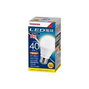 (10個セット)東芝ライテック LED電球 一般電球形 電球色 40W形 広配光 LDA4L-G-K/40W-2 (LDA4LGK40W2)