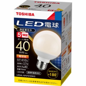 LED電球 東芝ライテック LDG4L-G/G70/40W/2 E26口金 ボール電球40W形相当 電球色 (LDG4LGG7040W2)