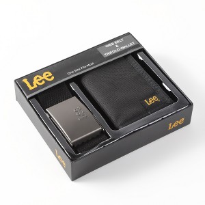 メンズ財布 ベルト セット 人気ブランド Lee リー 三つ折りナイロン財布 ＆ WEB  ウェブベルト ギフトセット GS88021 ジーンズ ブランド 