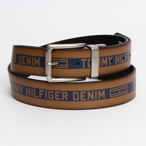 メンズベルト 人気ブランド トミーヒルフィガーTOMMY HILFIGER  38mm ロゴ連続プリント レザー リバーシブル USA直輸入 11TL01XZ47 送料