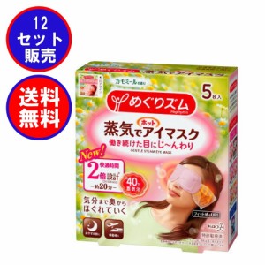 めぐりズム 蒸気でホットアイマスク カモミールジンジャーの香り 5枚入 まとめ販売12個 送料無料(一部地域を除く)