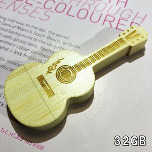 USBメモリ 32GB ギター 竹製 楽器 フラッシュメモリー USBドライブ usbメモリ メモリ メディア 面白い 雑貨 プレゼント