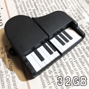 USBメモリ 32GB ピアノ 黒 楽器 フラッシュメモリー USBドライブ usbメモリ メモリ メディア 面白い 雑貨 プレゼント
