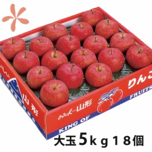 りんご ふじりんご フジリンゴ 送料無料 【 山形 大玉 ふじりんご 蜜入り 贈答用 5ｋｇ 18個入り 丸勘山形 】 ふじ フジ リンゴ 果物 10