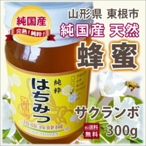 はちみつ ハチミツ 蜂蜜 国産 送料無料 ギフト 【 山形産　完熟 はちみつ （サクランボ ） 300ｇ   】 訳あり そば 百花 アカシア ケンポ