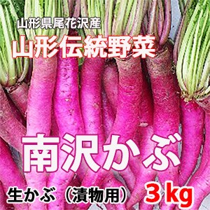 かぶら 送料無料 【 山形伝統野菜　南沢かぶ（赤かぶ）の生かぶら3kg 送料無料  】かぶ カブ 山形 伝統野菜 南沢カブ 次年子 蕪 尾花沢 