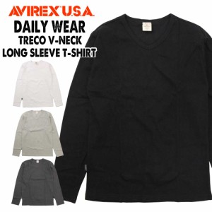 AVIREX アビレックス アヴィレックス デイリー 長袖 Ｔシャツ Ｖネック 無地 6153480 783-5920005 メンズ 01 09 14 19 010 020 030 410