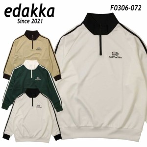 edakka 長袖 ジャージ ハーフジップ プルオーバー 袖ライン  F0306-072 メンズ EDAKKA ユニセックス オーバーサイズ ジャージ素材