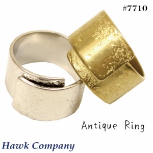 メール便発送 ホークカンパニー Hawk Company 7710 アンティークリング 真鍮 ブラス フリーリング ゴールド シルバー プレゼントに最適