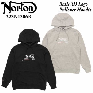 Norton ノートン 服  長袖 パーカー 223N1306B ロゴ ベーシック 3D プルパーカー メンズ アメカジ 006 009  ストレッチ