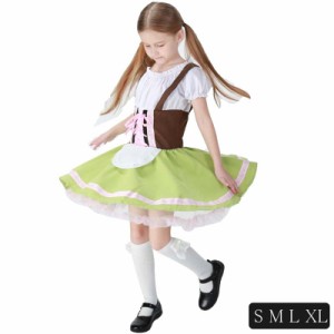 メール便送料無料 ハロウィン キッズ 子供服 ビールガール ドイツ メイド 民族衣装 コスプレ衣装 イベント パーティー 舞台 演出服 学園