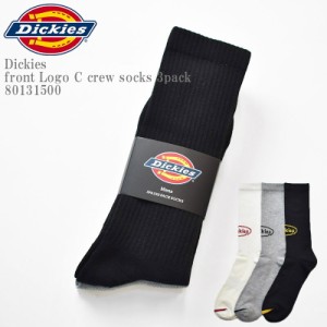 Dickies ディッキーズ DK front Logo C crew socks 3pack 80131500 C3P フロント ロゴ サポート スニーカー クルー丈  3足組 ソックス 靴