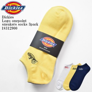 Dickies ディッキーズ DK  Logo onepoint sneakers socks 3pack 18312900 履き口 ロゴ 刺繍A スニーカー くるぶし丈  3足組 ソックス 靴