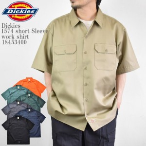 Dickies ディッキーズ DK 1574 short Sleeve work shirt 18453400 ショートスリーブ ワークシャツ オープンカラー 半袖  ルーズフィット 