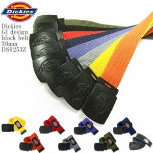 【サイズ調整可能】 Dickies ディッキーズ DK GI design black belt 30mm DS0253Z 無地 ガチャベル ベルト スケーター ストリート  ロゴ 