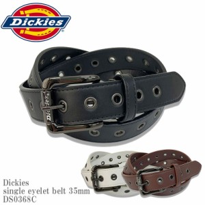 【サイズ調整可能】Dickies ディッキーズ DK single eyelet belt 35mm DS0368C シングル ハトメ バックル  ベルト  スケーター ストリー