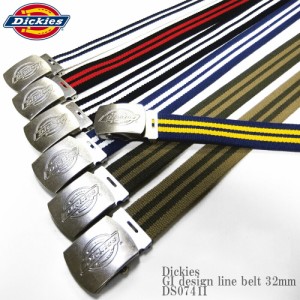 【サイズ調整可能】 Dickies ディッキーズ DK GI design line belt 32mm DS0741I ライン ガチャベル ベルト  スケーター ストリート メン