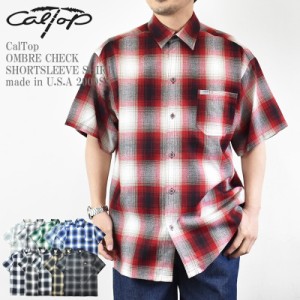 CalTop キャルトップ OMBRE CHECK LONG SHORTSLEEVE SHIRT made in U.S.A 2000SS オンブレ チェック アクリル 半袖 シャツ オーバーシル