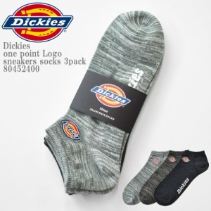 25cm~27cm Dickies ディッキーズ A, 3P DK one point Logo sneakers socks 3pack 80452400 引き揃え アソート くるぶし丈 スニーカー丈  