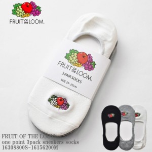 【S/M展開】FRUIT OF THE LOOM フルーツオブザルーム IS FTL one point 3pack sneakers socks 16308800S-16156200M ワンポイント 刺繍 く